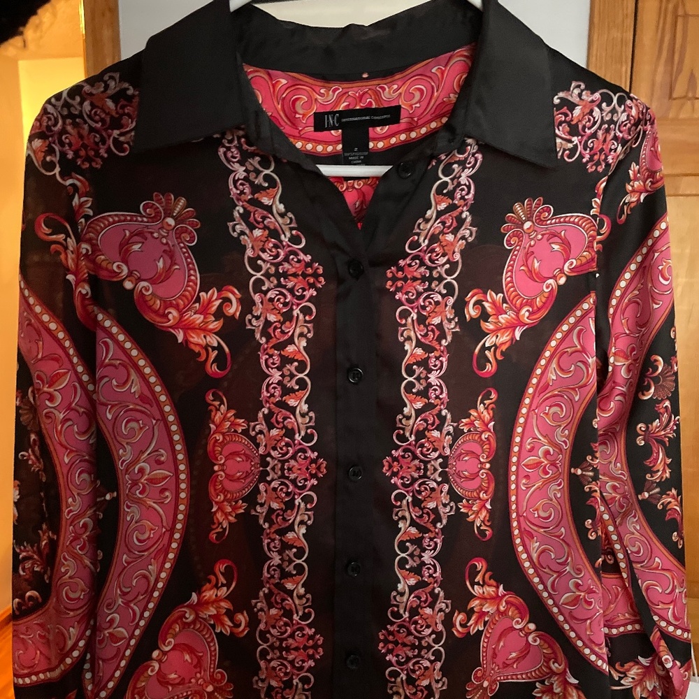 Button down silk style shirt